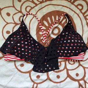 Xhileration Stars & Stripes Bikini Top. Size Large